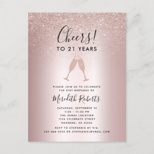 Invitación a la tostada de champagne, Purpurina de