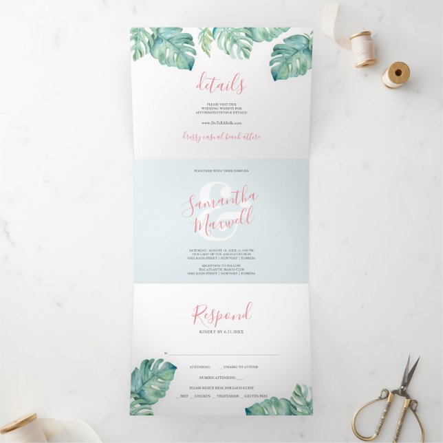 Invitación a la Triplicidad de Boda de Verdeza Tro (Interior)