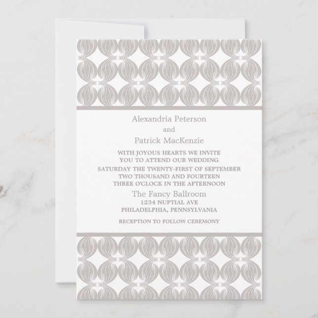 Invitación a la última boda moderna de decoro (Anverso)