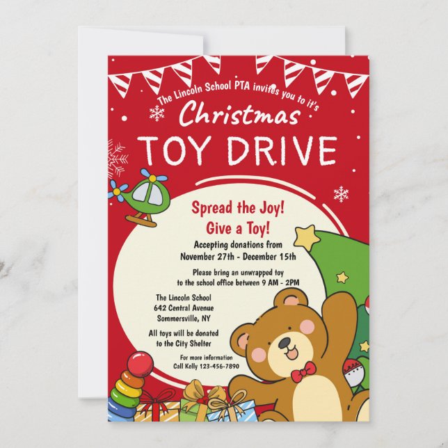 Invitación a la unidad de juguete de los navidades (Anverso)