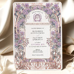 Invitación a la Unión de Amor del Art Nouveau de P<br><div class="desc">Esta invitación a la Unión de Amor Art Nouveau capta la esencia de la delicadeza romántica con su armoniosa fusión de tonos ciruela y lila, animada por toques de color rosa y verde sucio. Inspirándose en los elegantes y curvilíneos diseños de la época Art Nouveau, el frente presenta una lujosa...</div>