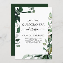 Invitación a la vegetación botánica Quinceanera Sp