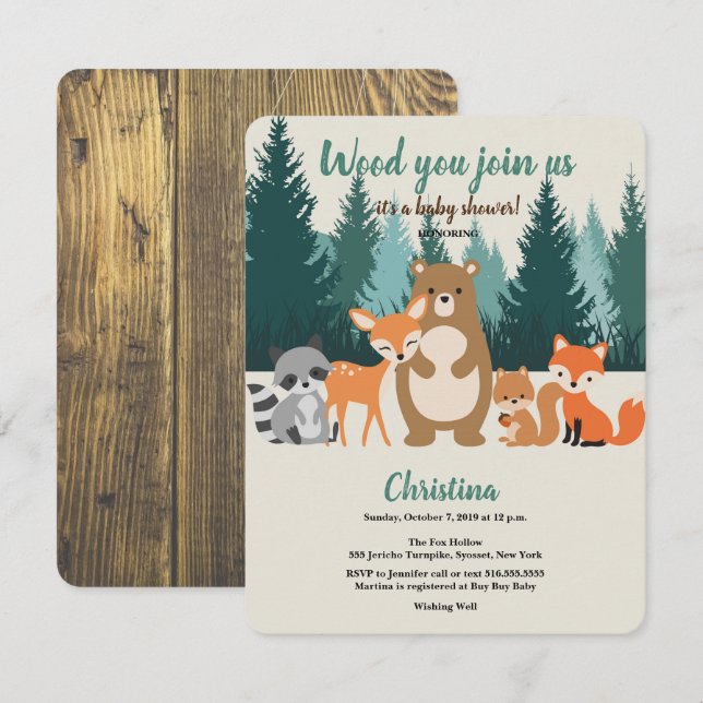 Invitación a la vegetación de animales forestales  (Anverso / Reverso)