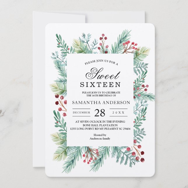 Invitación a la vegetación de marco de hojas de in (Anverso)