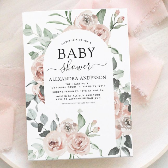 Invitación a la vegetación floral de Baby Shower r (Subido por el creador)