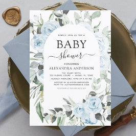 Invitación a la vegetación floral Dusty Blue Baby 