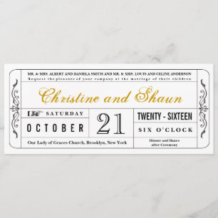 Invitación a la venta de entradas de Boda de estil