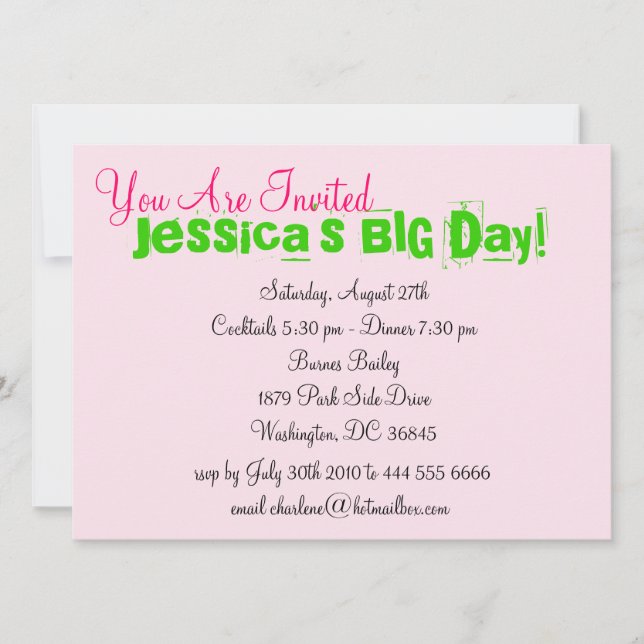 Invitación a la vida de Chicas reales (Anverso)