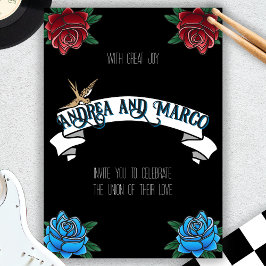 Invitación a la vieja escuela del tatuaje blanco y