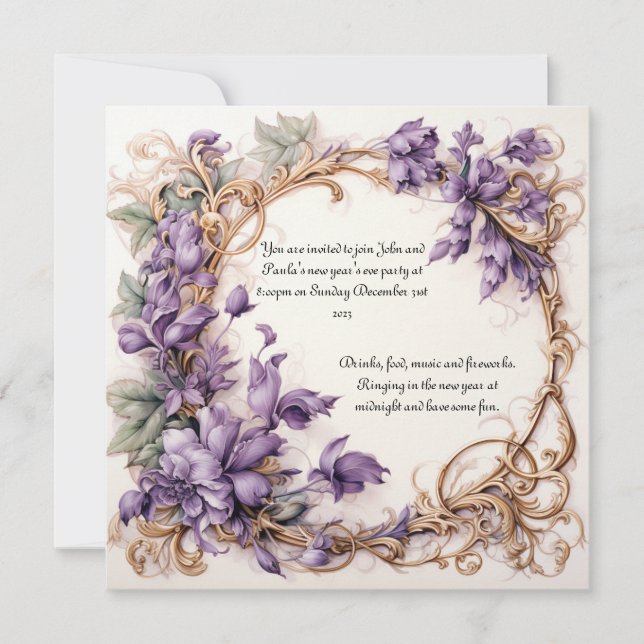 Invitación a la víspera de Año Nuevo (Anverso)