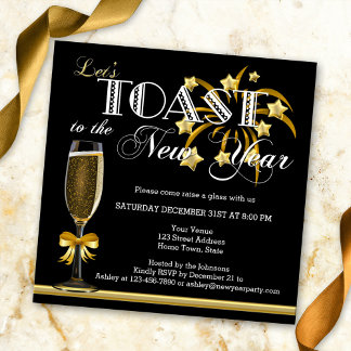 Invitación a la víspera de Año Nuevo de Black Gold