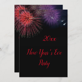 Invitación a la víspera de Año Nuevo de fuegos art