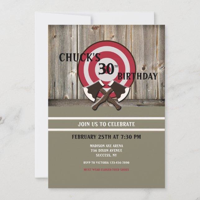 Invitación a Lanzamiento de Hacha (Anverso)