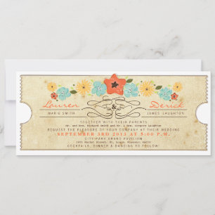 Invitación a largo del té floral del país ruso