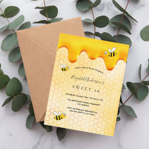 Invitación a las abejas de panal de miel de 16 fie