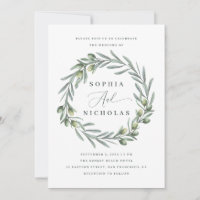 Invitación a las aceitunas Boda italiano. Ilustrac