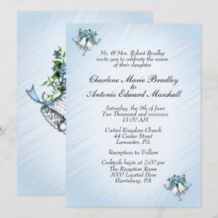 Invitación a las campanas Bodas azules