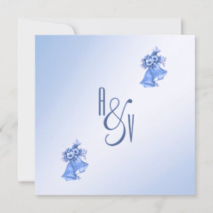 Invitación a las campanas Bodas azules