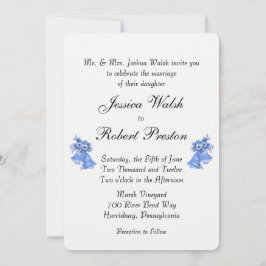 Invitación a las campanas Bodas azules de 5" x 7"