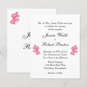 Invitación a las campanas Bodas rosas