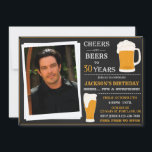 Invitación a las cervezas y a las animaciones para<br><div class="desc">Invitación de cumpleaños de vítores y cervezas con foto Invitación de adultos al festival de octubre. Invite a sus huéspedes con esta minimalista invitación temática a la cerveza. Esta invitación de cumpleaños incluye dos tazas de cerveza. Simplemente edite esta plantilla fácil de usar en el menú Personalización para hacerlo especial....</div>
