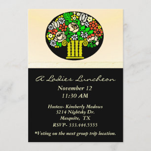 Invitación a las damas de envases florales