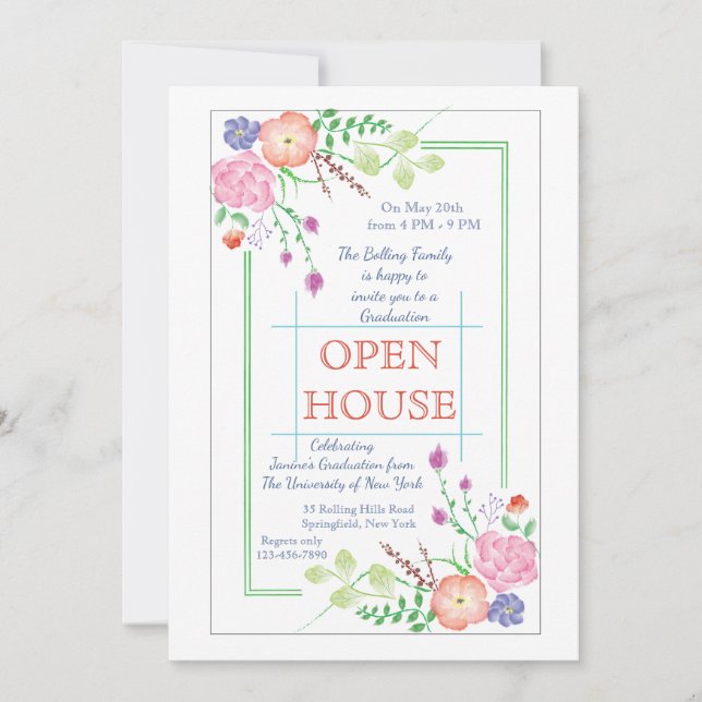 Invitación a las esquinas florales (Anverso)