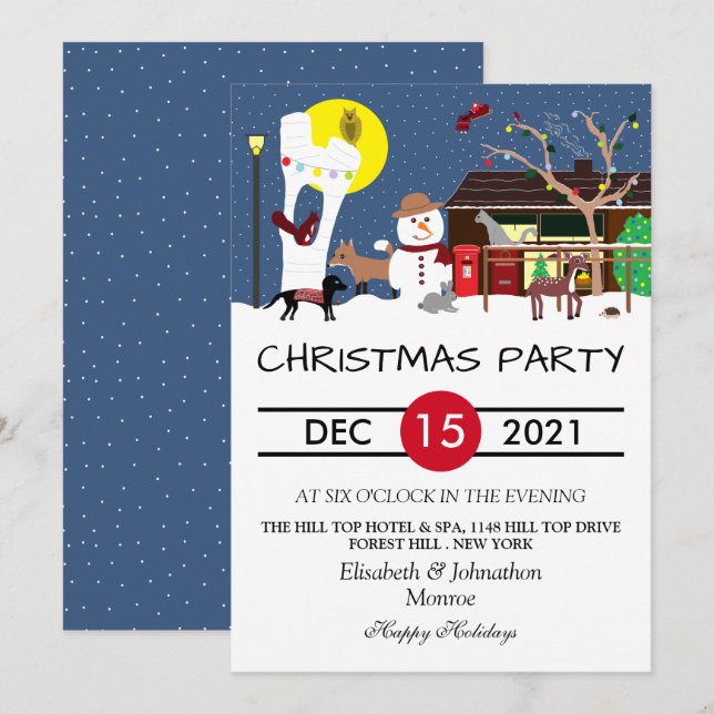 Invitación a las fiestas de Fiesta de Snowman (Anverso / Reverso)