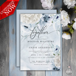 Invitación a las flores azules rusticas Bodas