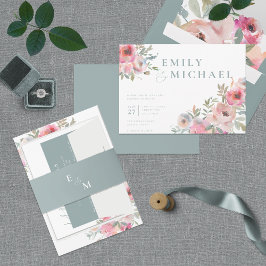 Invitación a las flores de algodón románticas Rubo