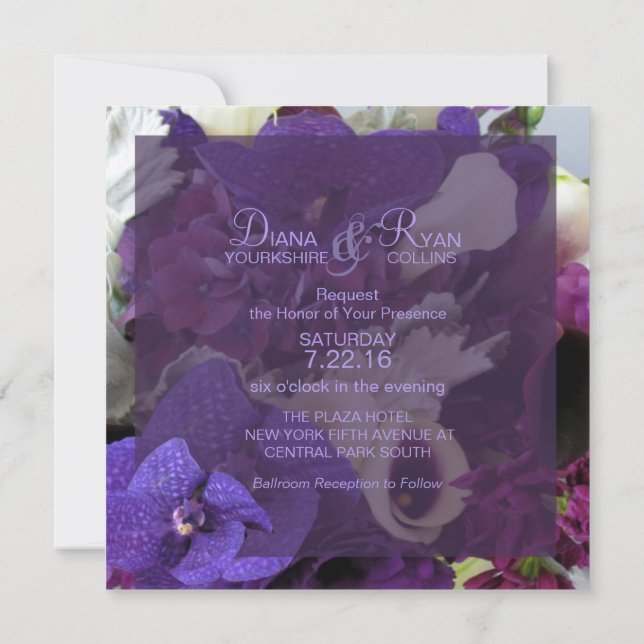 Invitación a las flores de boda imperial (Reverso)