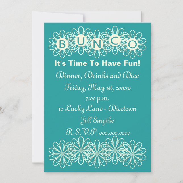 Invitación a las flores de Bunco (Anverso)