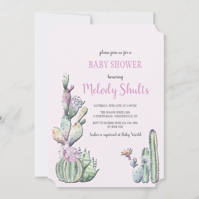 Invitación a las flores de Cactus (Anverso)