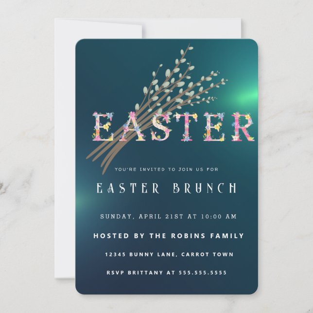 Invitación a las flores de cuta de Semana Santa (Anverso)