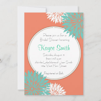 Invitación a las flores de Dahlia Coral