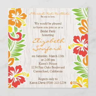 Invitación a las flores de hawaiano Hibiscus
