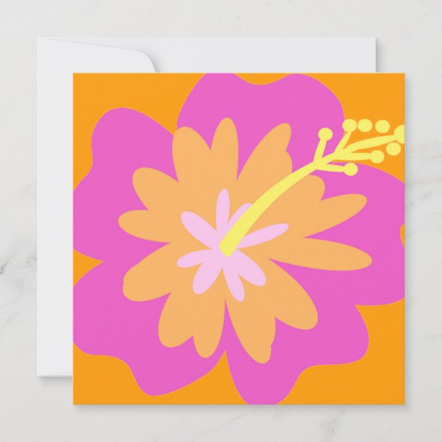 Invitación a las flores de Hibiscus (Anverso)