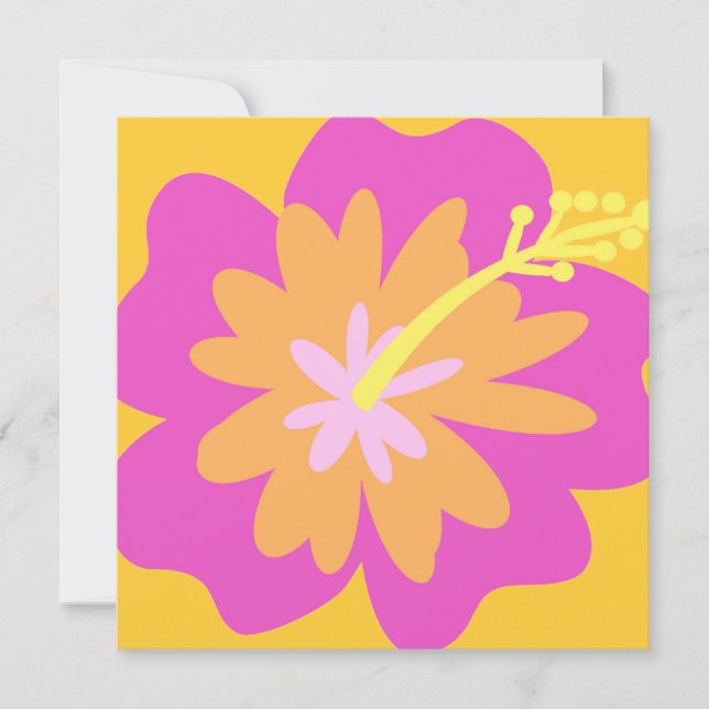 Invitación a las flores de Hibiscus (Anverso)