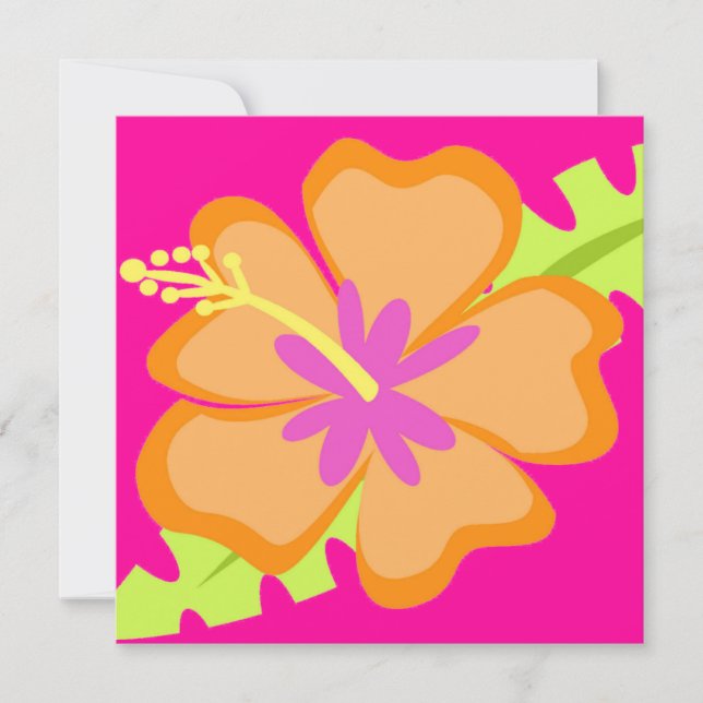 Invitación a las flores de Hibiscus (Anverso)