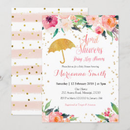 Invitación a las flores de mayo de la ducha de pri