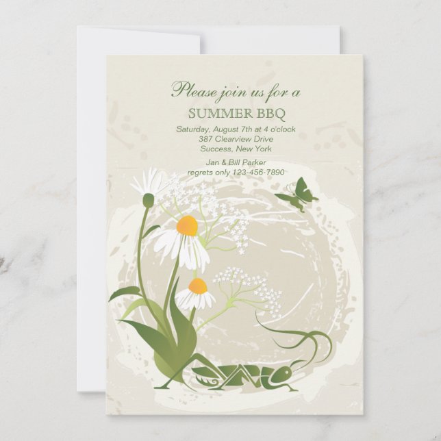 Invitación a las flores de verano (Anverso)