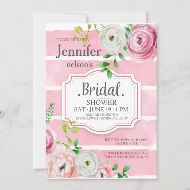 Invitación a las flores Ranunculus (Anverso)