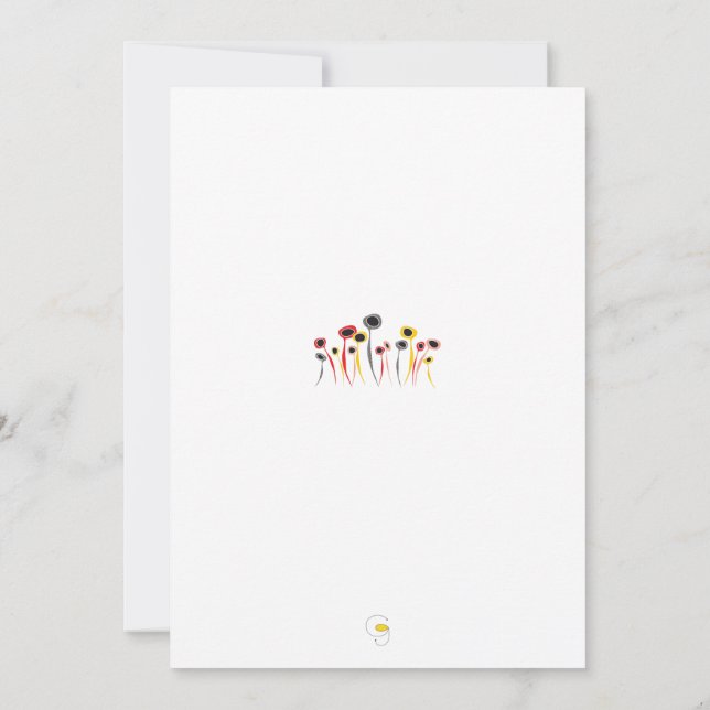 Invitación a las flores retro (Reverso)