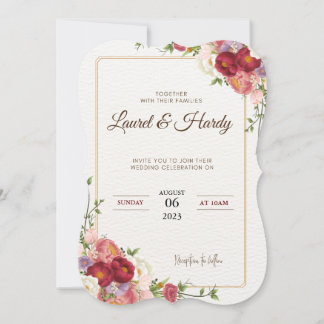 Invitación a las flores rojas oscuras