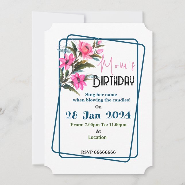 Invitación a las flores rosadas (Anverso)