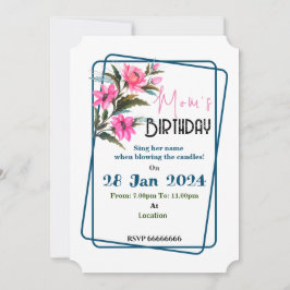 Invitación a las flores rosadas