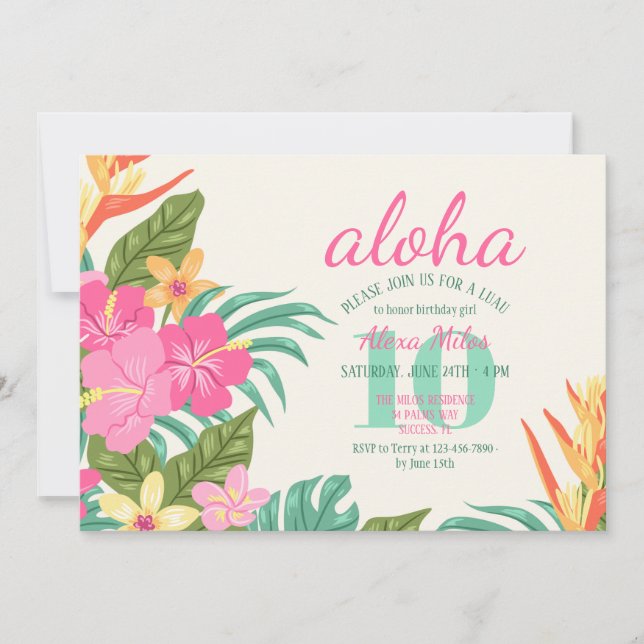 Invitación a las flores tropicales (Anverso)