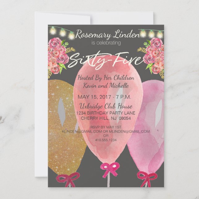 Invitación a las flores y las luces de los globos  (Anverso)