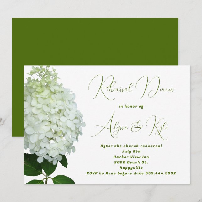 Invitación a las grandes flores de los Bodas blanc (Anverso / Reverso)