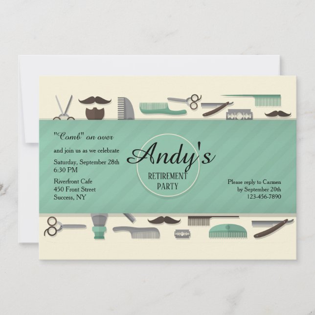 Invitación a las herramientas de Barber (Anverso)